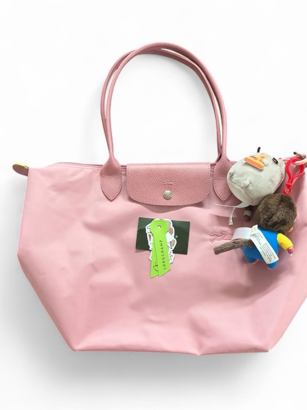 Longchamp Le Pliage Green Large Tote Bag - Petal Pink